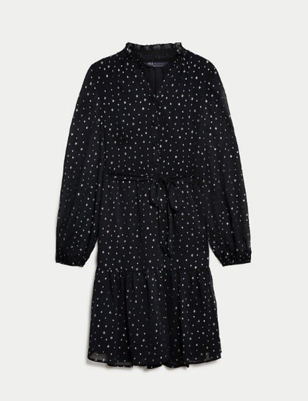 mark & spencer black dress bishop sleeves1