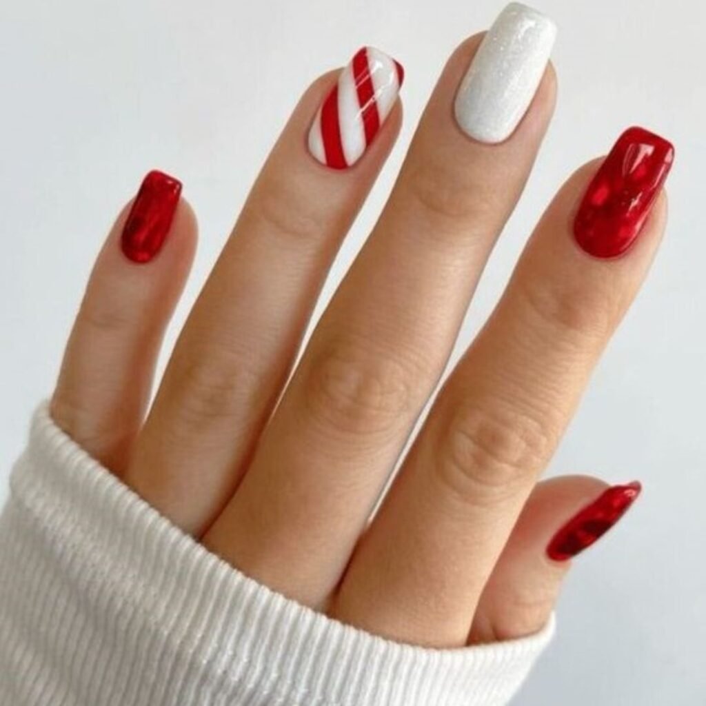 christmas candy cane nails