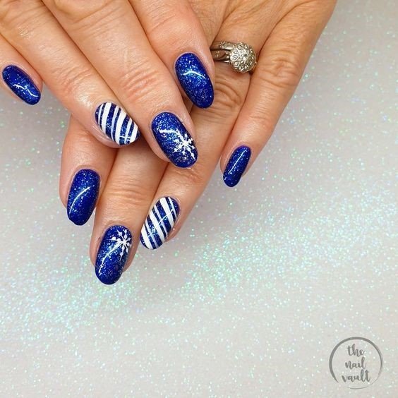 blue star nail ideas