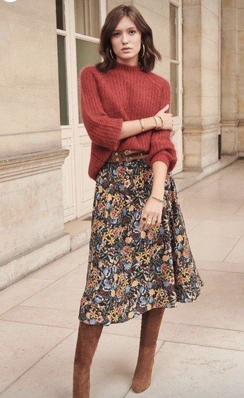 floral skirt valentine day outfit