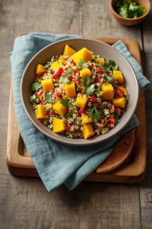 mango & quinoa easy summer salad recipe